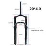 catazer 20inch Fork Snow Bike Air Fork Beach Bike Fork for 4.0" Tire Sonw Bike Spread 135mm Suspension Bike Forks view 3