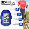 3DFitBud Simple Step Counter Walking 3D Pedometer by 3DActive with Clip, Lanyard Accurate Step Tracker Large Display, Easy to Use Kids Men Women Adult Seniors Daily Step Tracking - A420S - Royal Blue view 2