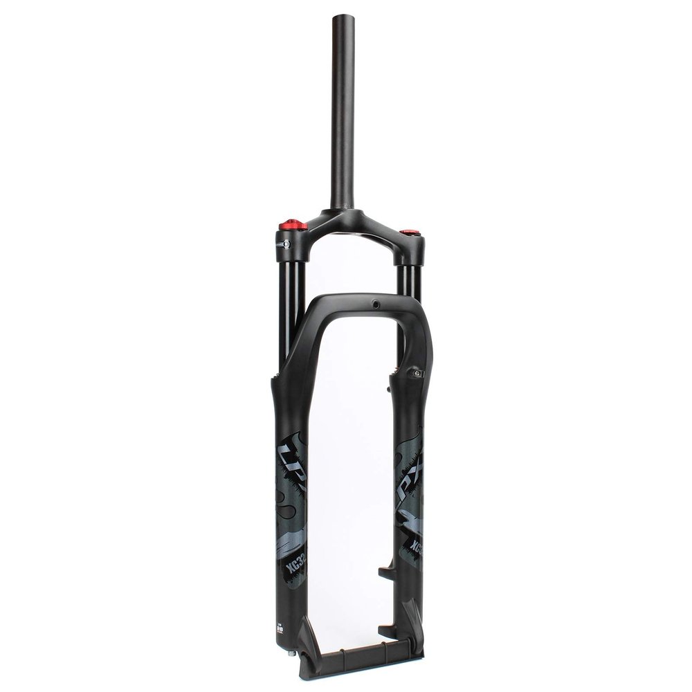 LvTu Beach Snow Bike Front Fork 26 Inch Aluminum Alloy 4.0" Tire Fat Fork Manual Lockout Suspension Black