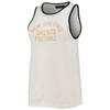 Junk Food Women's White/Black New Orleans Saints Throwback Pop Binding Scoop Neck Tank Top view 2