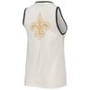 Junk Food Women's White/Black New Orleans Saints Throwback Pop Binding Scoop Neck Tank Top view 3