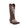 ZBYY Women Flower Embroidered Mid Calf Booties Square Toe Western Boots Chunky Heel Pull On Short Cowboy Cowgirl Boots view 3