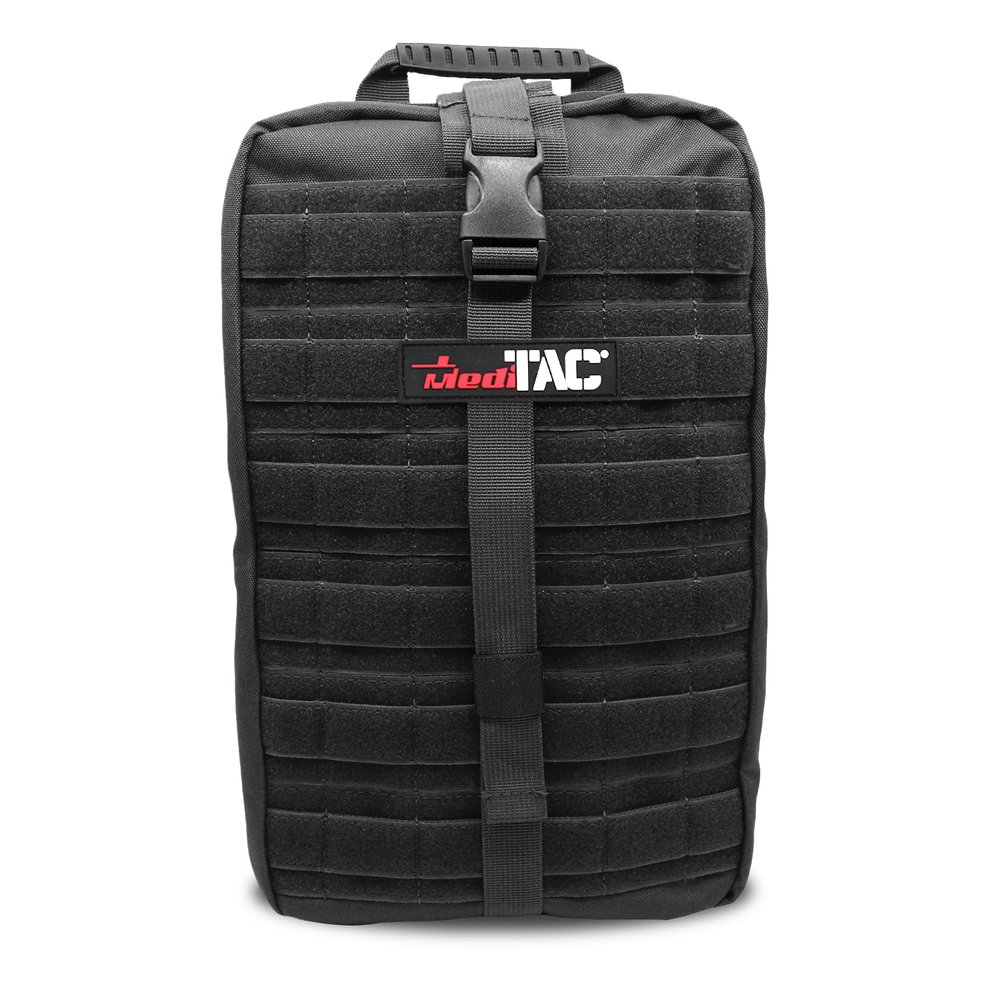 MediTac Large Hawk Type Tactical Trauma Bag Feat. Hook-and-loop Fastener Bag Backpack, MOLLE Bag Rucksack Pack - Black