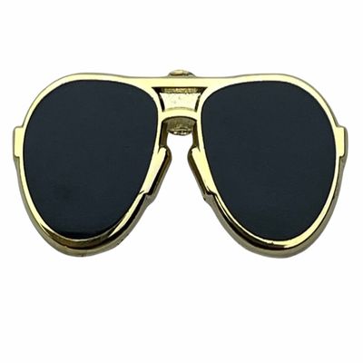 Aviator Pilot Sunglasses Black Gold 1 1/8 inch Hat or Lapel Pin PMS1897 F6D21Q