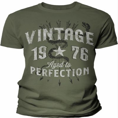 50th Birthday Gift Shirt for Men - Vintage 1976 Aged to Perfection - Arrows - F/Military-002-4X