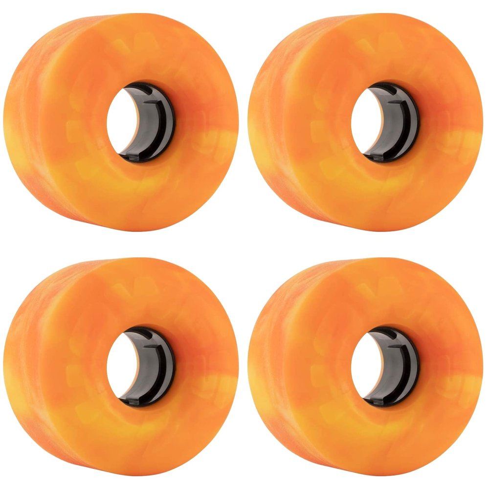 Hawgs Skateboards Lil EZ Longboard Wheels, 60mm 78a, Orange/Yellow