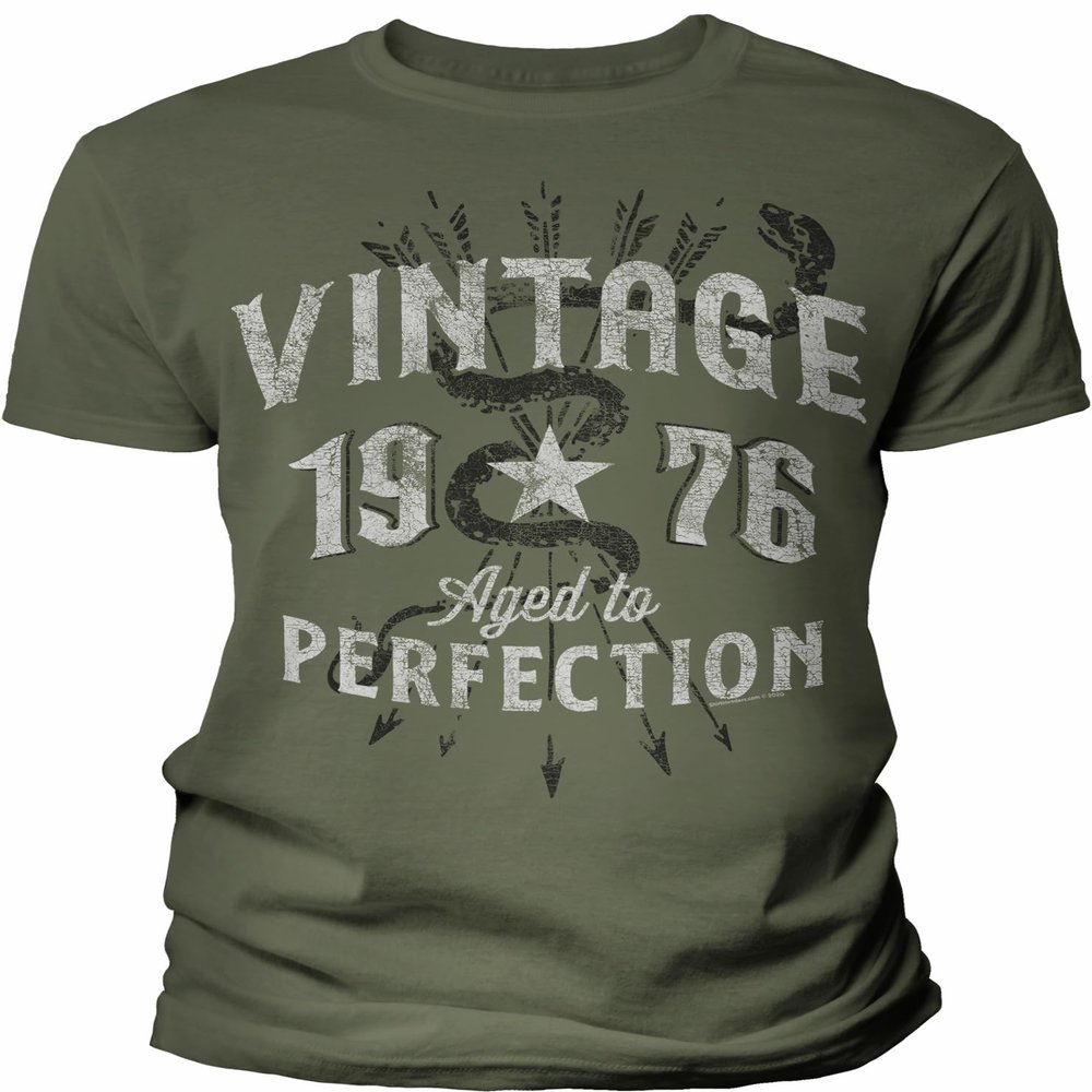 50th Birthday Gift Shirt for Men - Vintage 1976 Aged to Perfection - Arrows - F/Military-002-2X