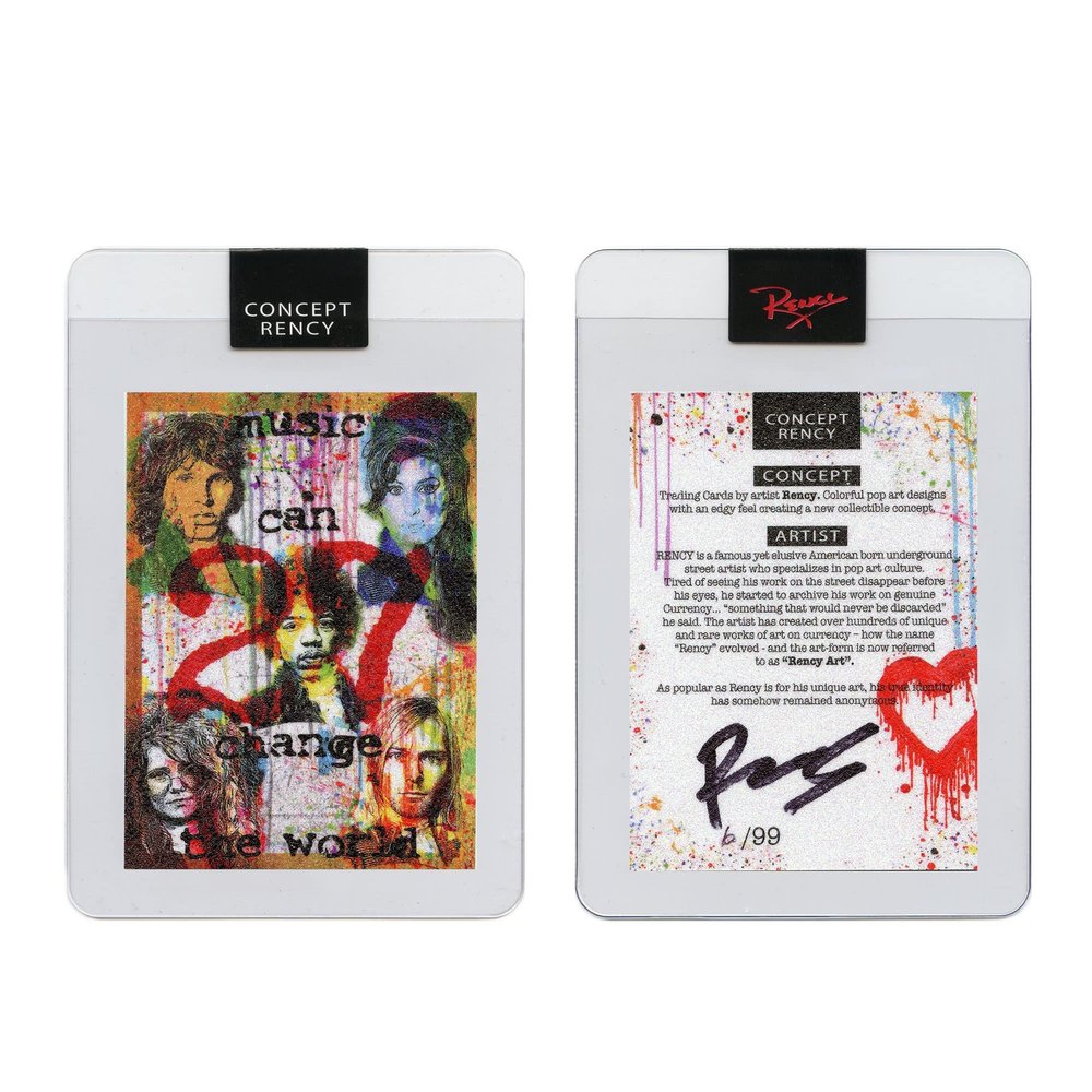 Diamond Dust Trading Card Hand-Signed by Artist Rency & Serial Numbered of only 99-27 Club Music CAN Change The World