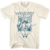 Weezer Rock Music Band & Logo Vintage Style Adult Short Sleeve T Shirt Graphic Tees Off-White view 1