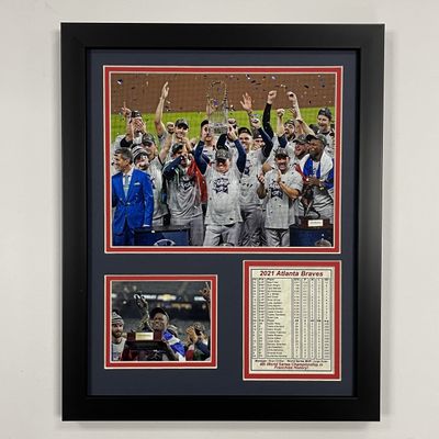 Legends Never Die, Inc. Atlanta Braves | 2021 World Series Champions | 12"x15" Framed Photo Collage (Podium)