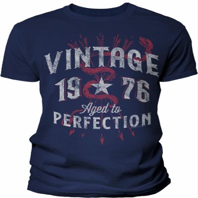 50th Birthday Gift Shirt for Men - Vintage 1976 Aged to Perfection - Arrows - F/Navy-003-4X