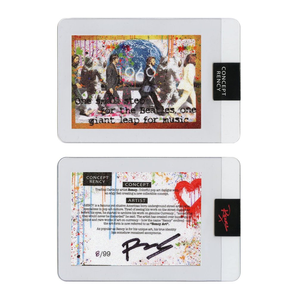 Diamond Dust Trading Card Hand-Signed by Artist Rency & Serial Numbered of only 99 - Beatles Apollo
