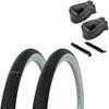 CYCLEZ One Pair 20" x 1.75 Brick or Grooved White Wall Tires Includes 2-20" Tubes and 2- Tire Lever Tools for 20inch BMX or Lowrider Bicycles Replacement Kit (Brick (White Wall)) view 1