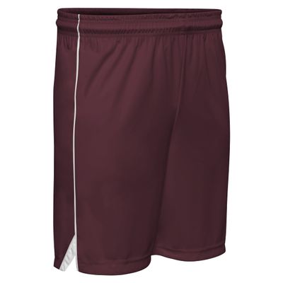 Prime Basketball Shorts, Girl's Small, Maroon with White Trim