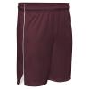 Prime Basketball Shorts, Girl's Small, Maroon with White Trim view 1