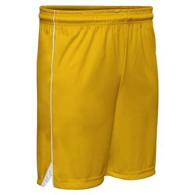Prime Basketball Shorts, Girl's Small, Gold with White Trim