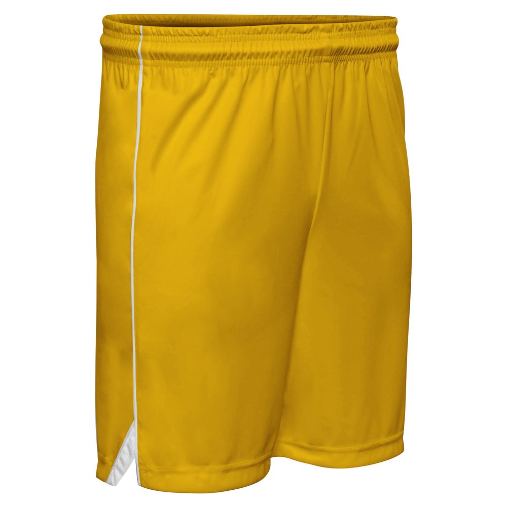 Prime Basketball Shorts, Girl's Small, Gold with White Trim