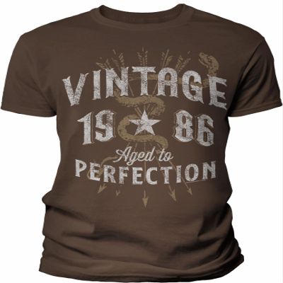 40th Birthday Gift Shirt for Men - Vintage 1986 Aged to Perfection - Arrows - F/Brown-005-4X