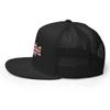 Gunner Gear Fishing Hat Bass Fish American Flag Embroidered Snapback Trucker Hat Yupoong 6006 Black view 3