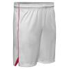Prime Basketball Shorts, Men's Large, White with Scarlet Red Trim view 1