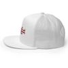 Gunner Gear Fishing Hat Bass Fish American Flag Embroidered Snapback Trucker Hat Yupoong 6006 White view 3
