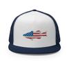 Gunner Gear Fishing Hat Bass Fish American Flag Embroidered Snapback Trucker Hat Yupoong 6006 view 1