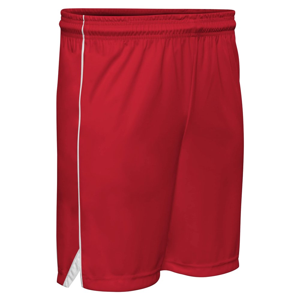 Prime Basketball Shorts, Men's X-Large, Scarlet Red with White Trim