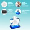 Baudville Custom Engraved Luminary Crystal Trophy Award - Blue Star Highlights - Personalized Engraving Up to Three Lines and Pre-Written Title Selection - Comes with Elegant Black Gift Box view 3