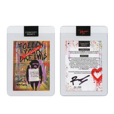 Diamond Dust Trading Card Hand-Signed by Artist Rency & Serial Numbered of only 99 - Monkeys DEVOLVED Parliament