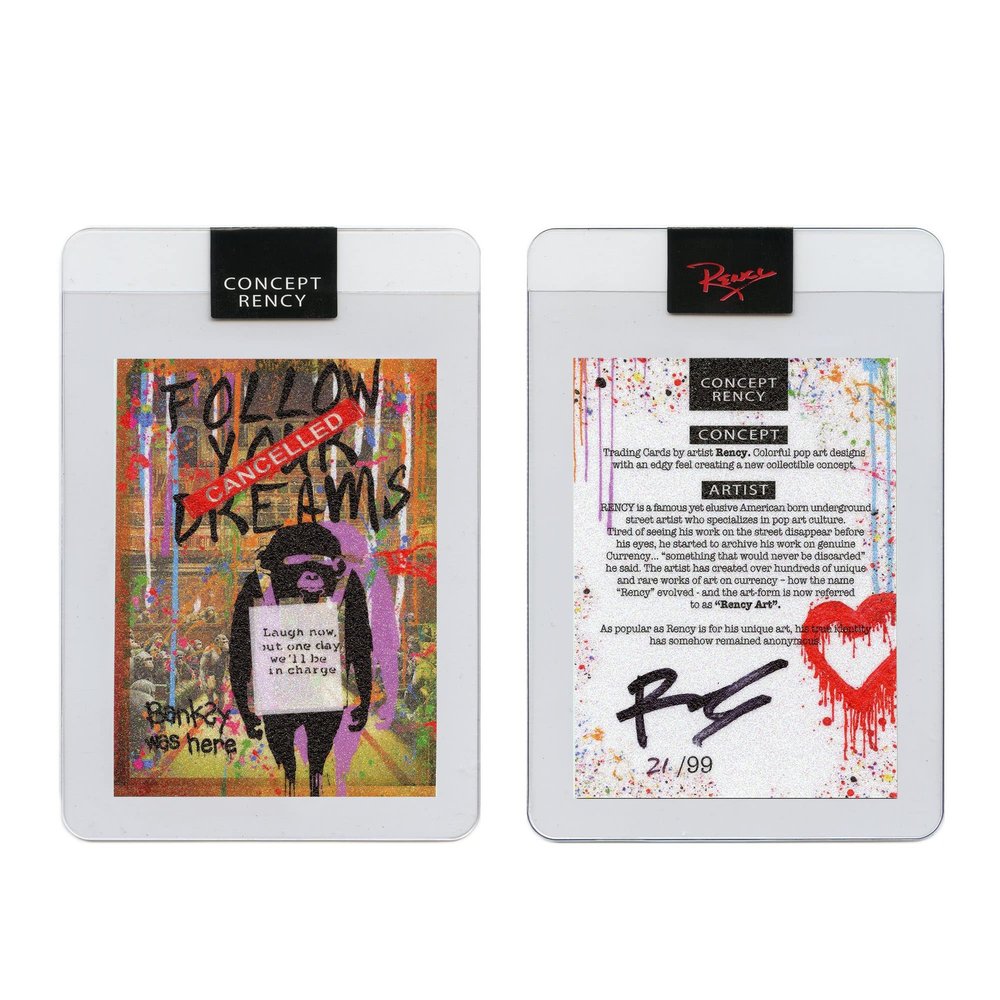 Diamond Dust Trading Card Hand-Signed by Artist Rency & Serial Numbered of only 99 - Monkeys DEVOLVED Parliament