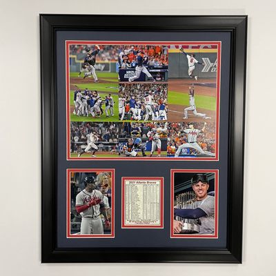 Legends Never Die, Inc. Atlanta Braves | 2021 Champions | 18"x22" Framed Photo Collage (Mosaic)