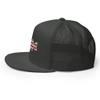 Gunner Gear Fishing Hat Bass Fish American Flag Embroidered Snapback Trucker Hat Yupoong 6006 Charcoal view 3