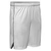 Prime Basketball Shorts, Youth Small, White with Black Trim view 1