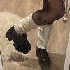 F.C. Fashion Culture Women's Cable Knit Ribbed Leg Warmers Boot Toppers (Cream) view 3