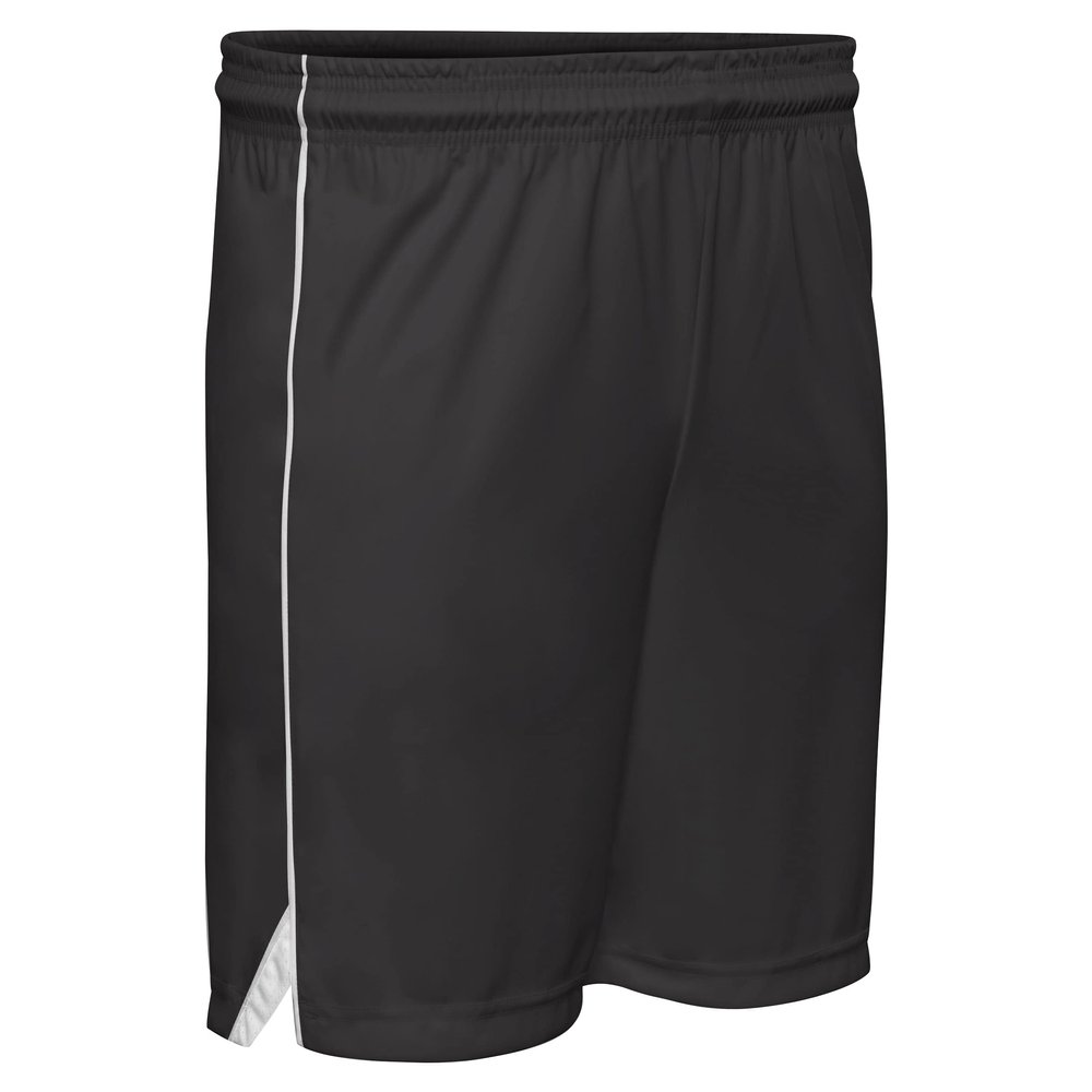 Prime Basketball Shorts, Youth Small, Black with White Trim
