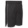 Prime Basketball Shorts, Youth Small, Black with White Trim view 1