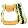 HILASON Horse Western Saddle Stirrup Rawhide Leather Stirrups Pair | for Barrel Racing Horses view 1