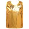 Aislor Kids Big Girls Shiny Metallic Crop Tank Tops Racer Back Dance Athletic Sports Bra Gold Shiny 11-14 Years view 1