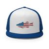 Gunner Gear Fishing Hat Bass Fish American Flag Embroidered Snapback Trucker Hat Yupoong 6006 view 1
