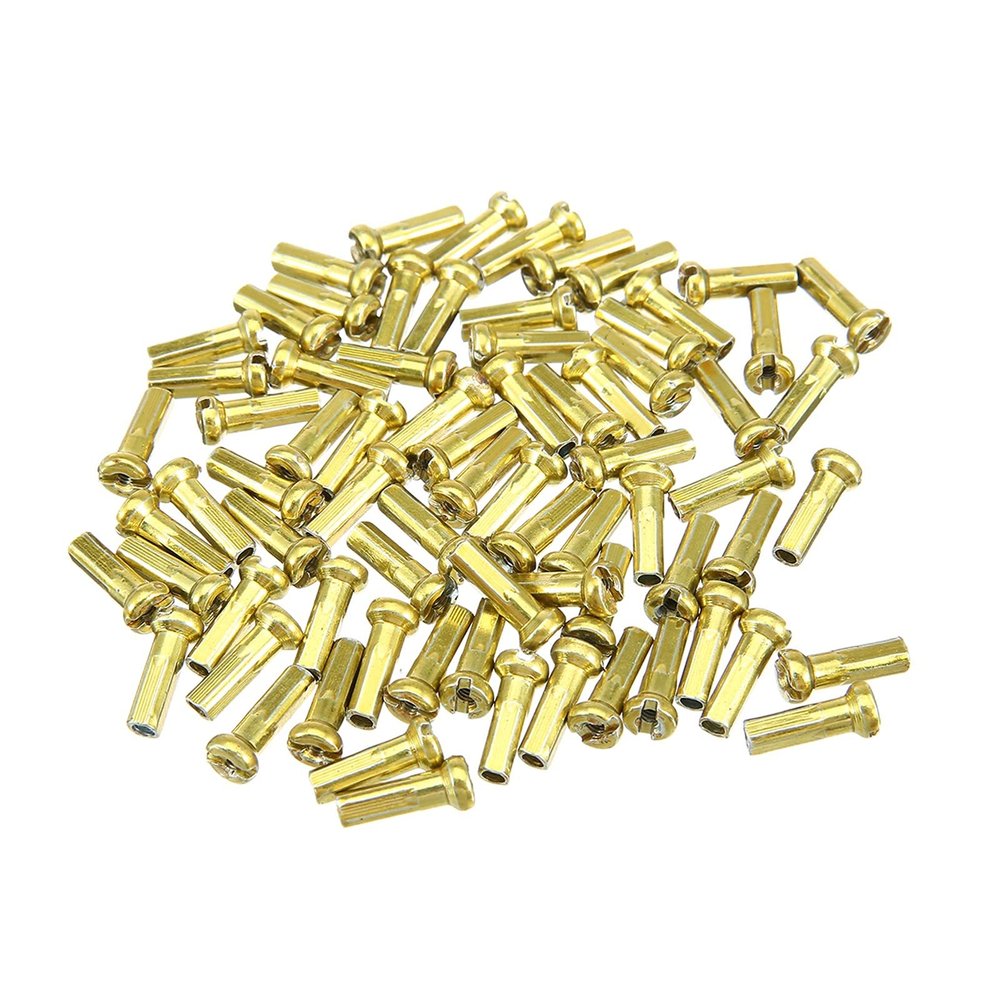 Spokes Nipples 72Pcs/Lot Bicycle Spoke Colorful Material Mountain Bike Spokes Nipples for Bicycle Wheel Cycling Accessories Cycling Spokes (Color : Gold)