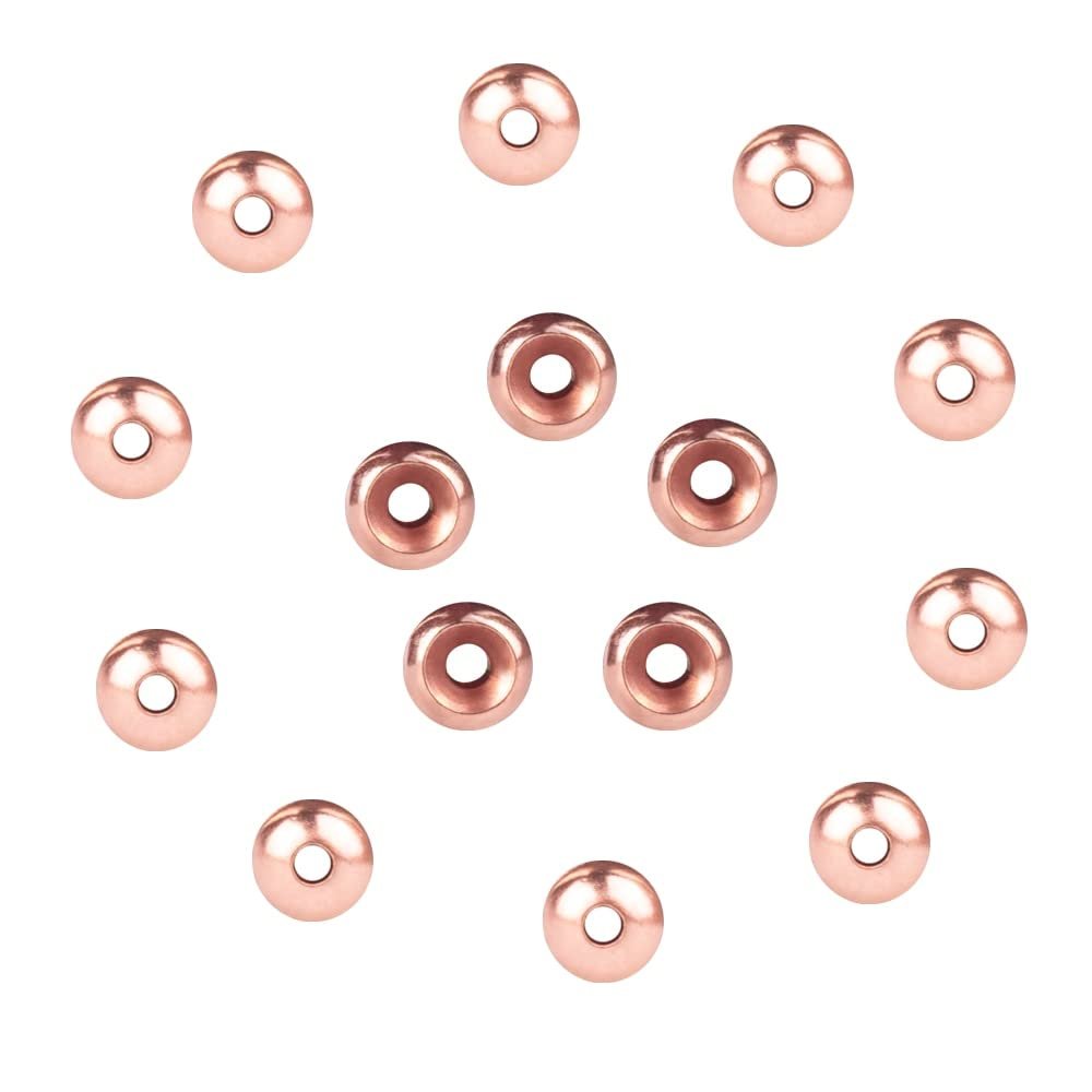 MUUNN 100pcs Tungsten Cyclops Beads for Fly Tying, Sink Deeper and Faster 5 Colors/13 Sizes Countersunk Tungsten Beads Fly Tying Beads Head Fly Tying Materials(Copper,4.6mm)