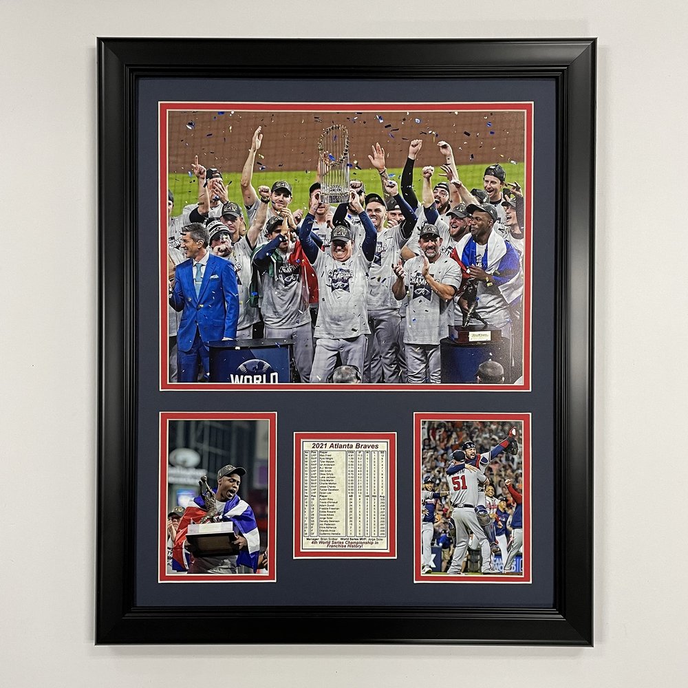 Legends Never Die, Inc. Atlanta Braves | 2021 Champions | 18"x22" Framed Photo Collage (Podium)