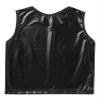 Aislor Kids Big Girls Shiny Metallic Crop Tank Tops Racer Back Dance Athletic Sports Bra Black Shiny 15-18 Years view 4