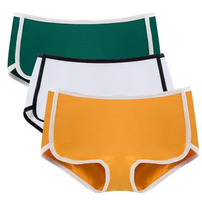 Mordlanka Women Boyshorts Underwear Cotton Panties Stretch Boxer Brief (green+white+yellow, X-SMALL)
