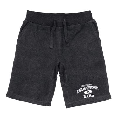 Fordham University Rams Property College Fleece Drawstring Shorts - Heather Charcoal, X-Large
