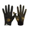 GOuft Spiderweb-Design Golf Glove Black Edition (for Men & Women) - Durable Suede: All Weather Golf Glove, Good Grip, Feel Soft/Comfort, and Long Lasting: Washable Glove (Gold/Black, 19, Pair) view 1
