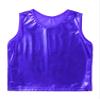 Aislor Kids Big Girls Shiny Metallic Crop Tank Tops Racer Back Dance Athletic Sports Bra Royal Blue Shiny 11-14 Years view 3