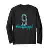 Nine 9th Birthday Girl Outfit Teal Leopard Animal Print Long Sleeve T-Shirt view 1