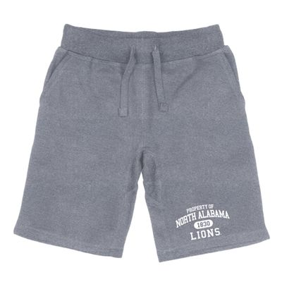 University of North Alabama Lions Property College Fleece Drawstring Shorts - Heather Grey, X-Large