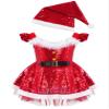 FEESHOW Children Girls Christmas Elf Santa Claus Frosty Snow-Man Costume Figure Ice Skating Ballet Dance Tutu Dress G Red 3-6 Months view 1